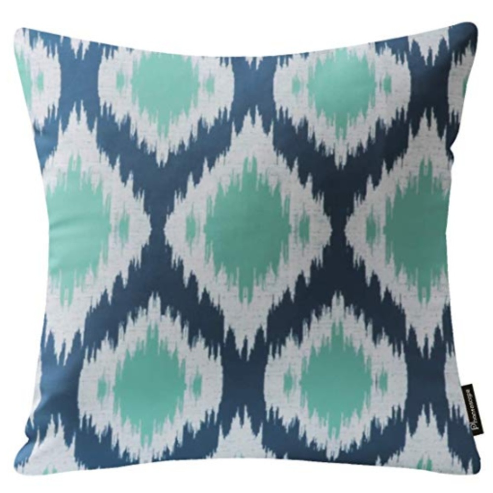 Four Decorative Throw Pillow Cushion Cover, Cyan - Picture 8 of 16